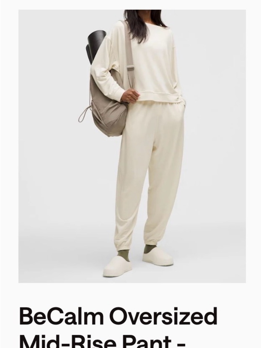 lululemon athletica BeCalm Oversized Mid-Rise Pants — Cream